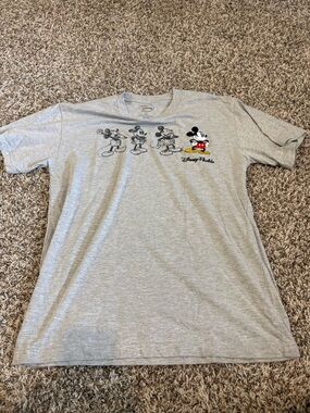 Disney Mickey Evolution Gray Graphic Tee -large
